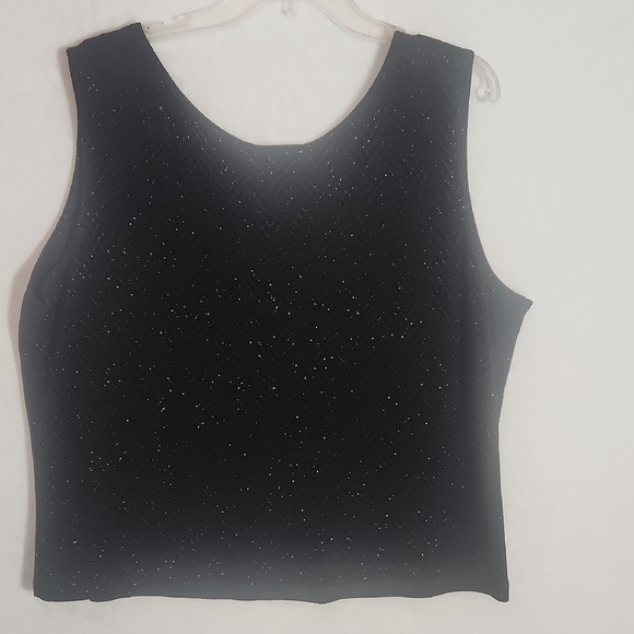 Apostrophe Black Sleeveless Scoop Neck Tank Top 2X - Picture 6 of 11